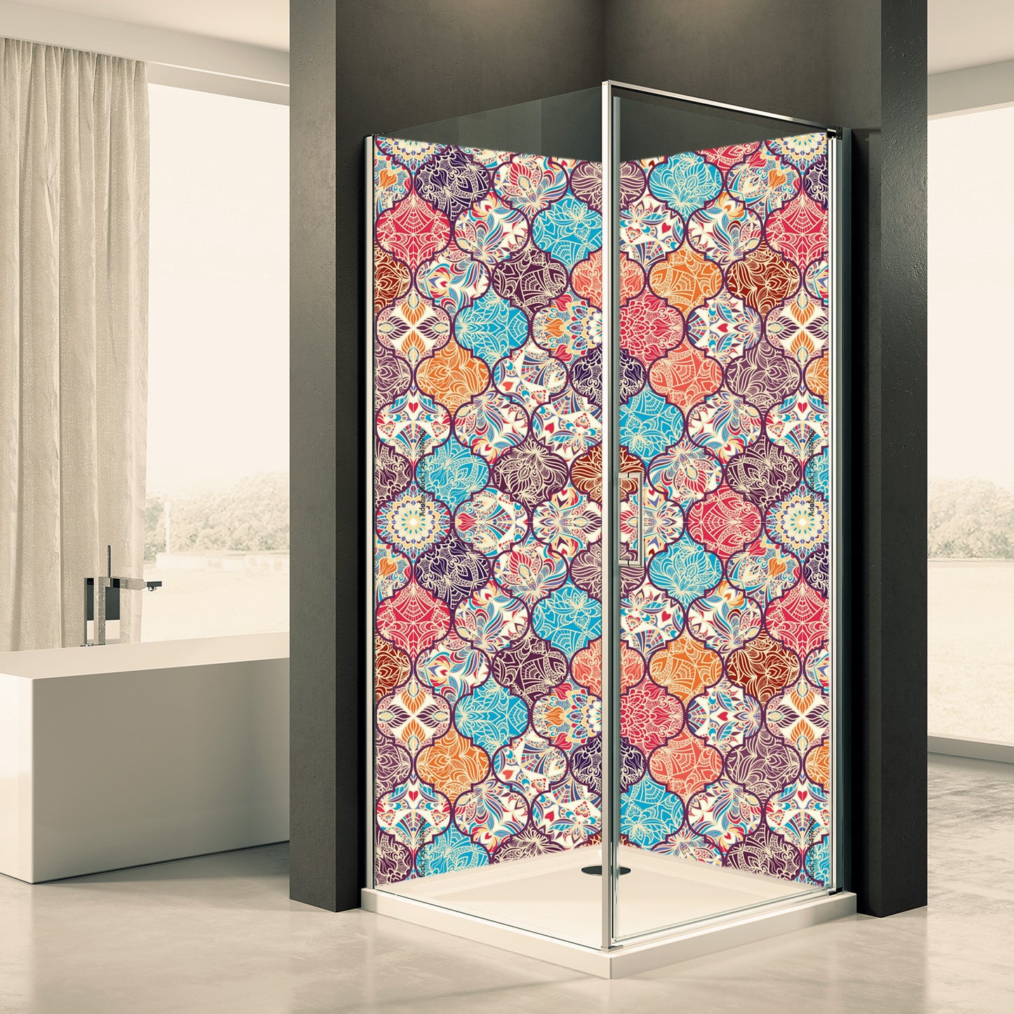 Doucheachterwand Aken Dommotief 0032