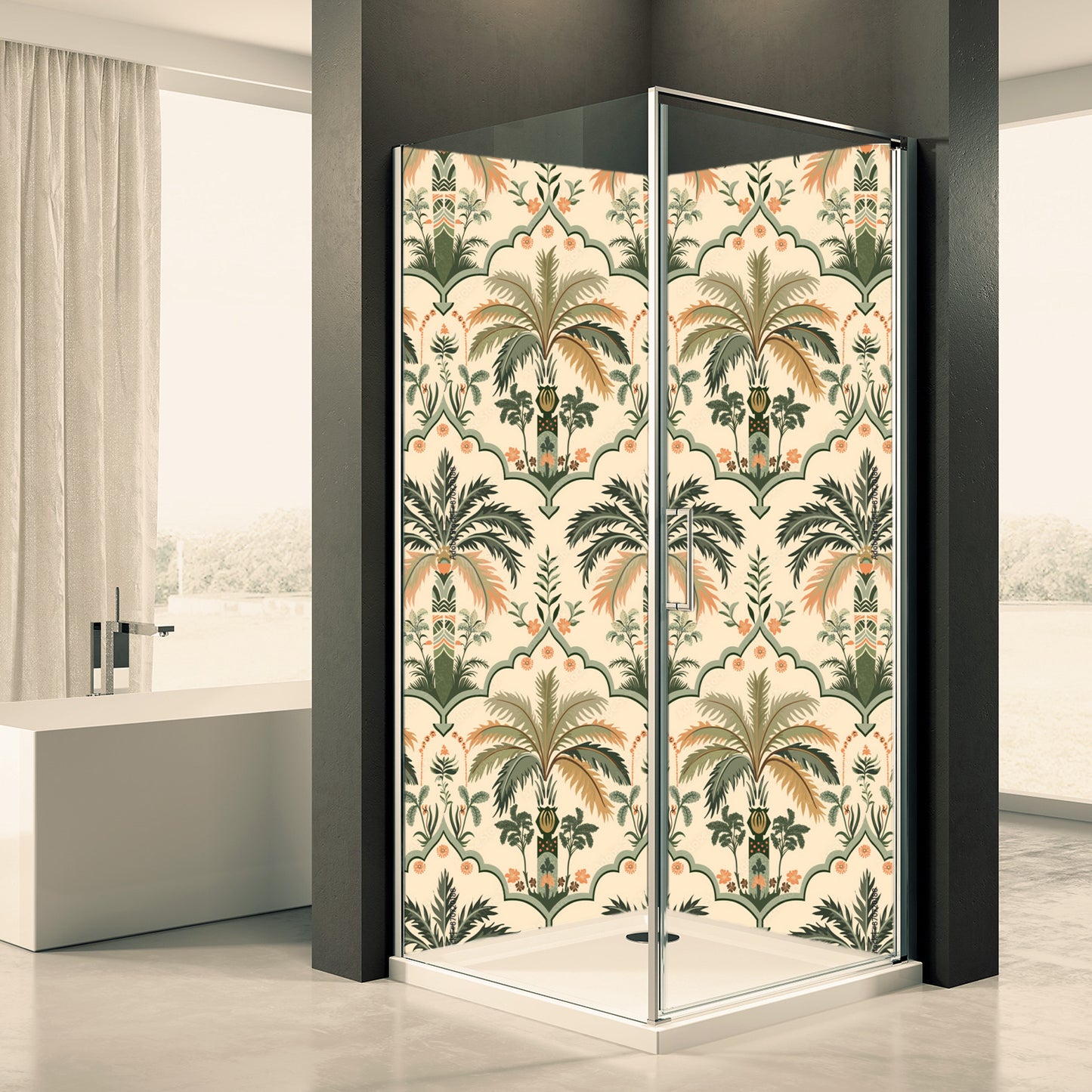 Shower back wall Aachen Cathedral motif 0032