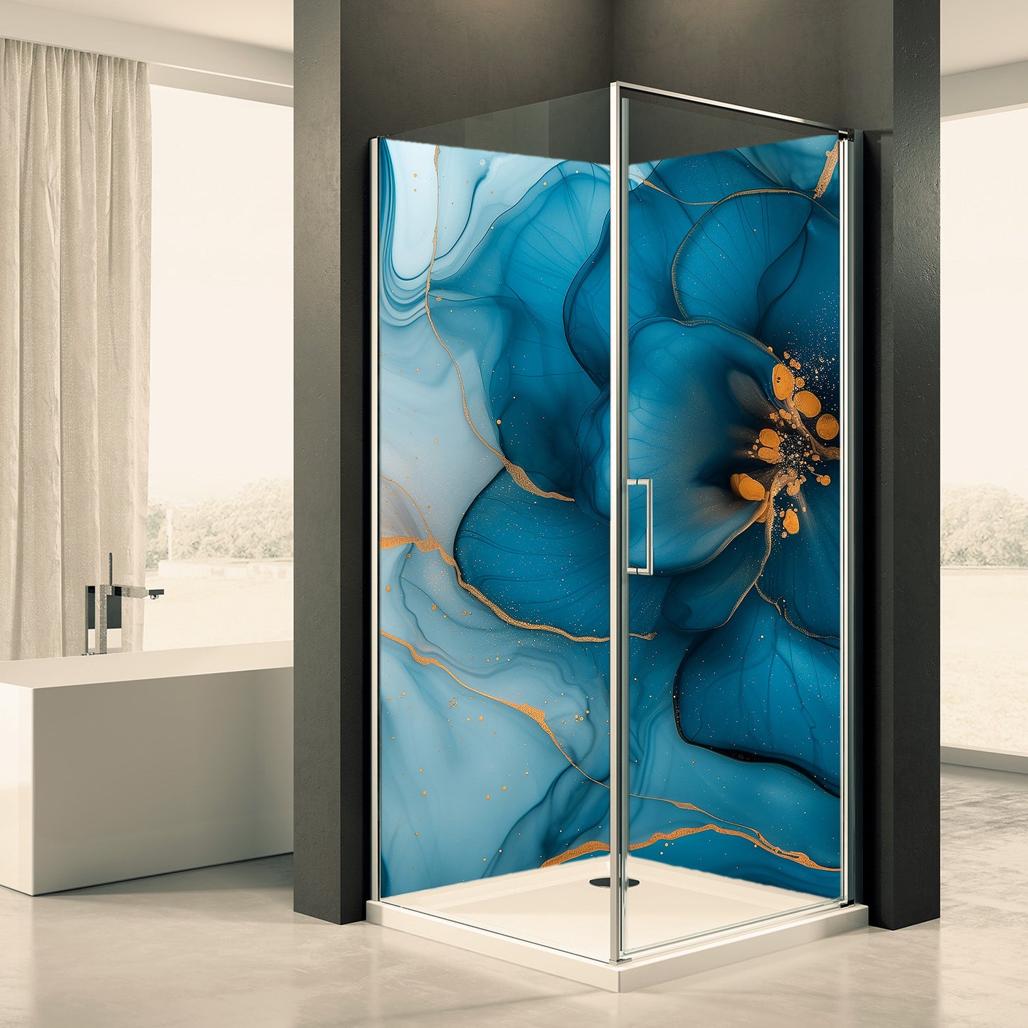 Shower back wall Aachen Cathedral motif 0032