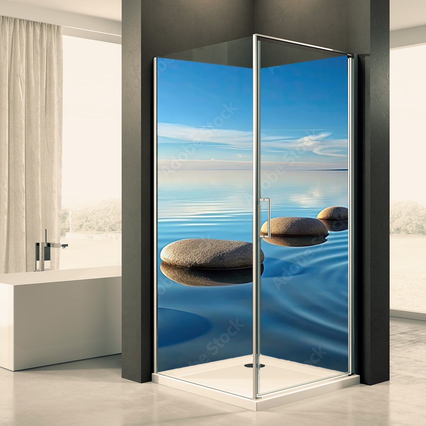 Shower back wall Aachen Cathedral motif 0032