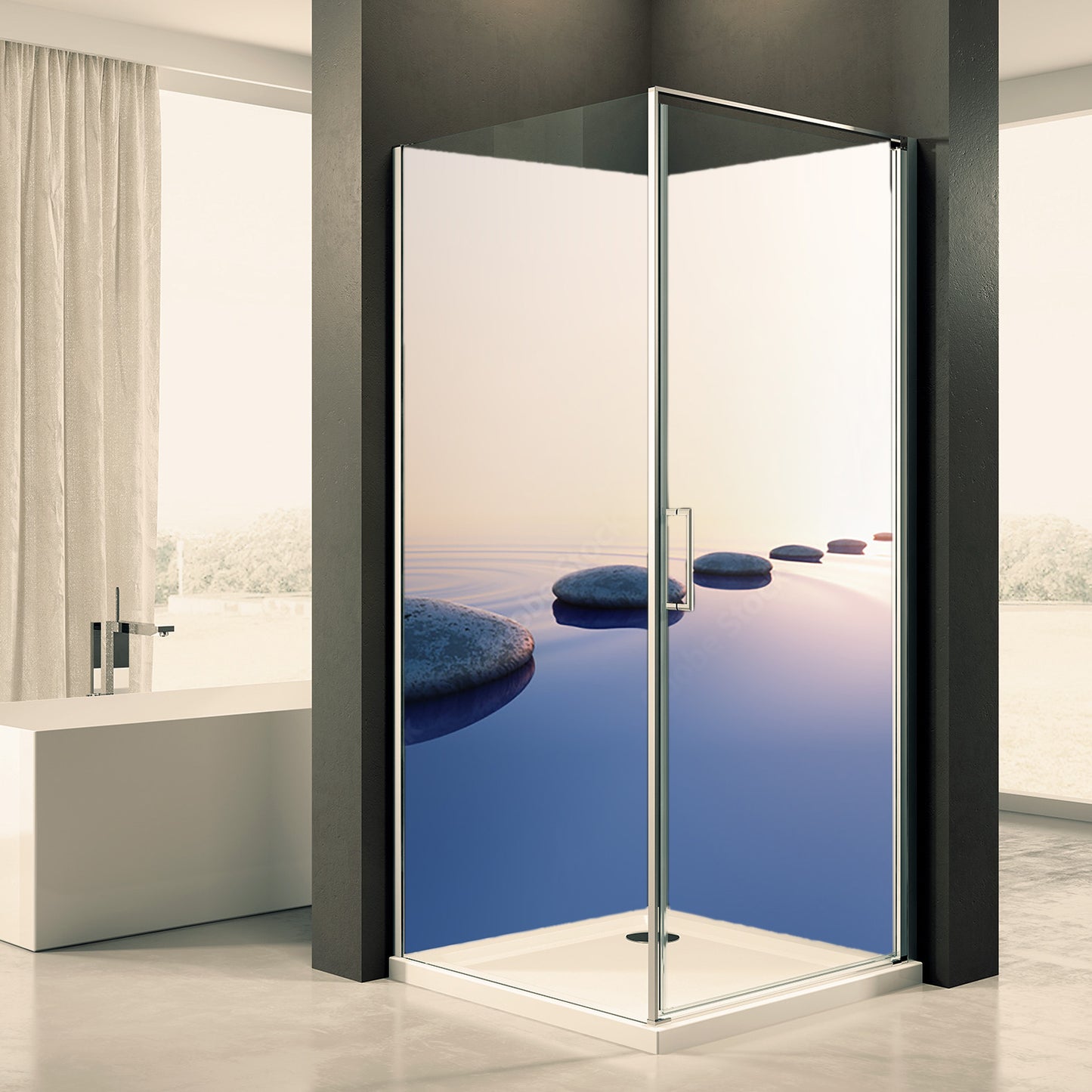 Shower back wall Aachen Cathedral motif 0032