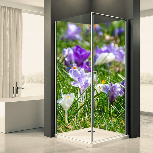 Shower back wall crocus motif 0005