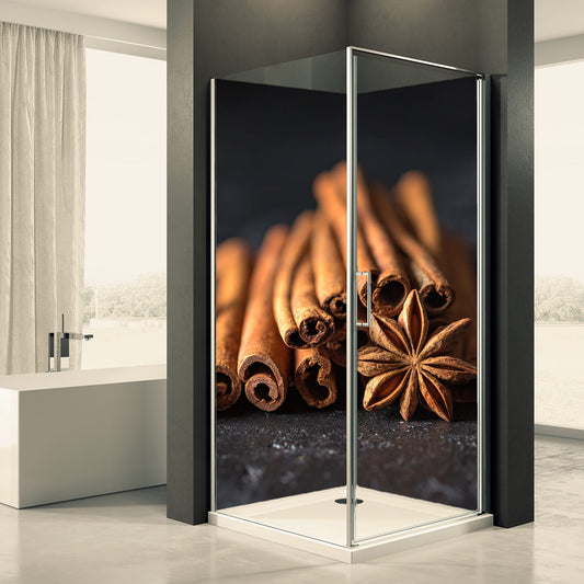 Shower back wall cinnamon motif 0010