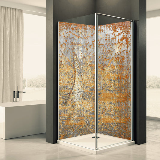 Shower back wall rust motif 0013