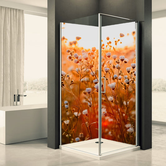 Shower back wall autumn flower motif 0015