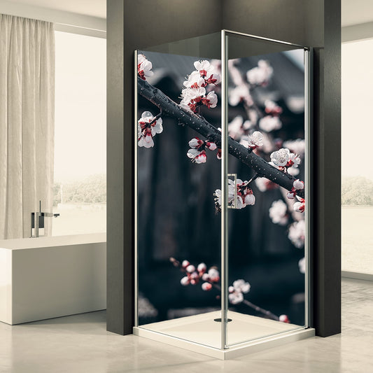 Shower back wall cherry blossom motif 0017