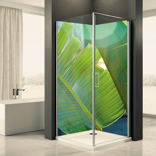 Shower back wall banana leaf motif 0025