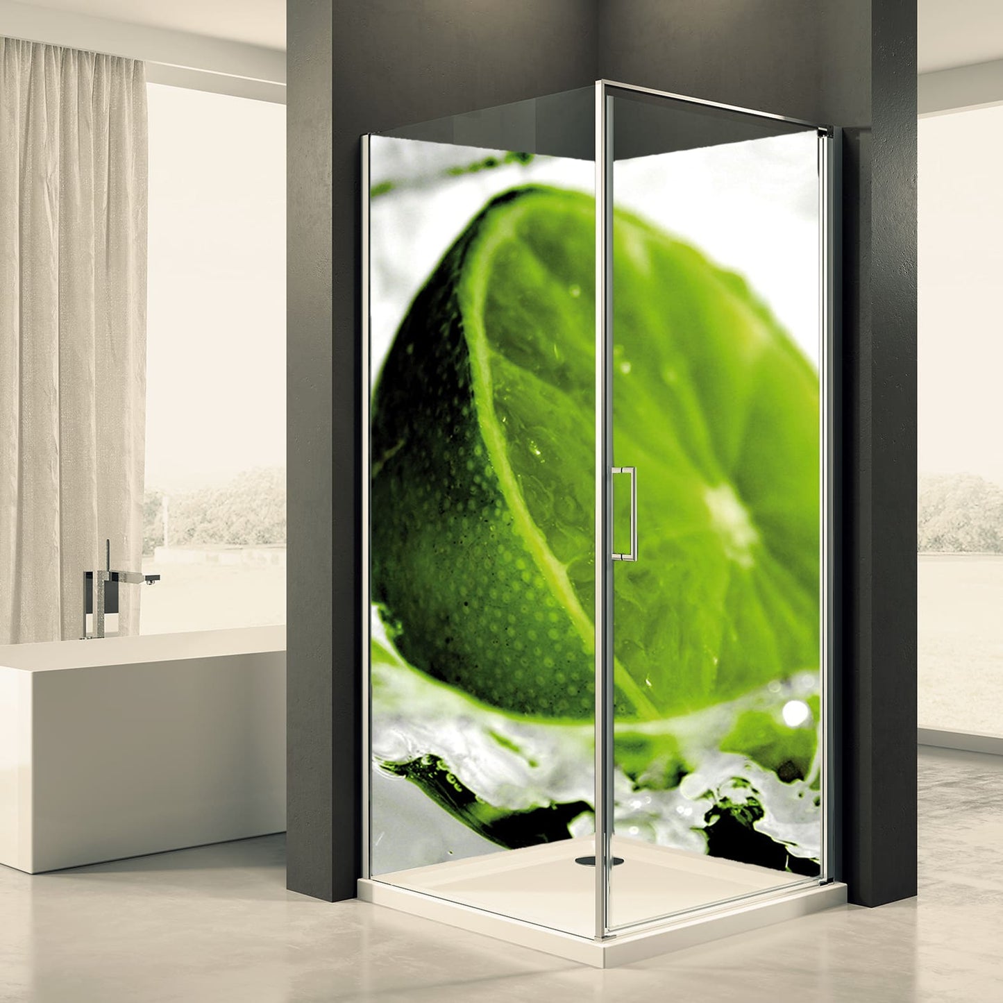 Shower back wall lime motif 0033