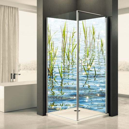 Shower back wall reed grass motif 0037