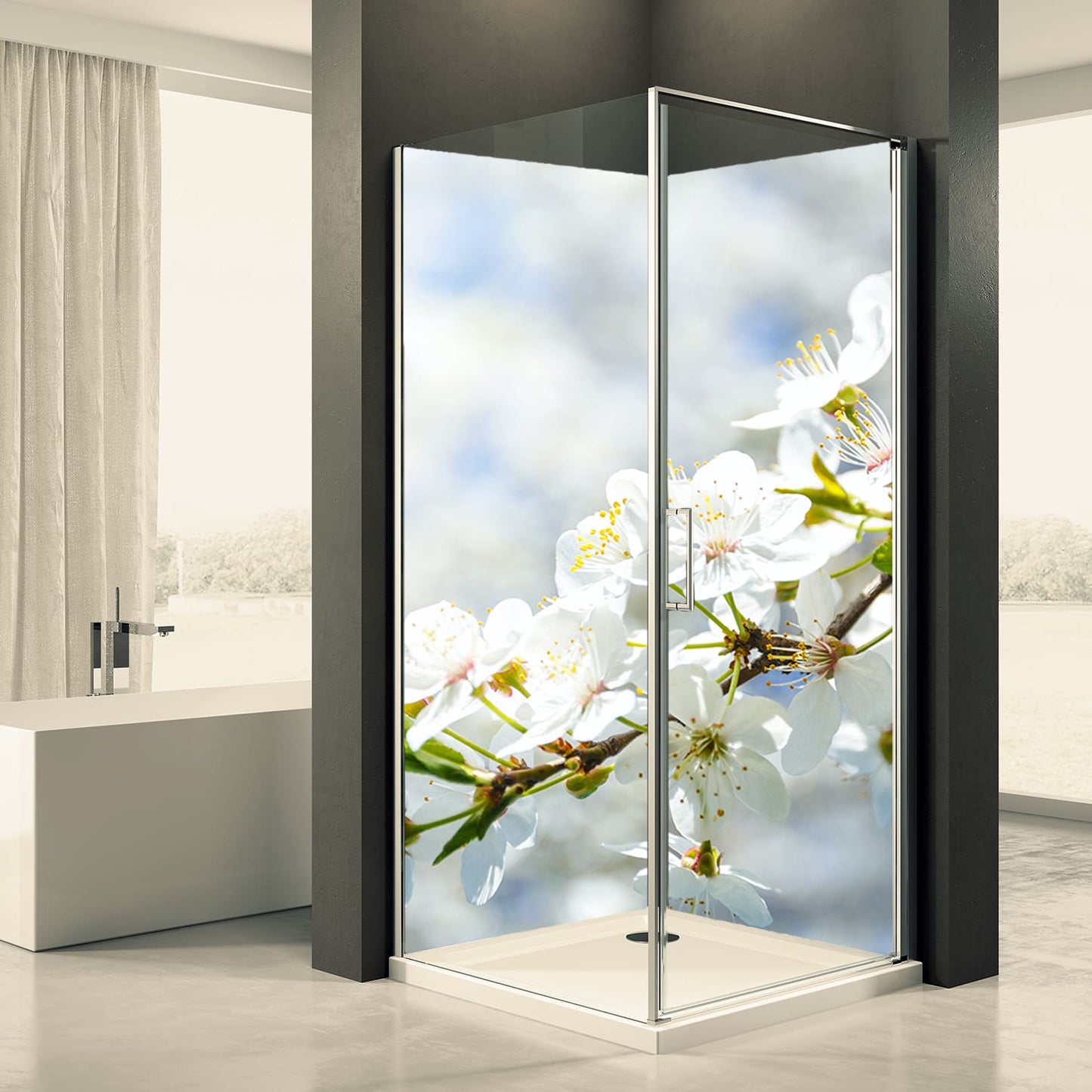 Shower back wall flower 2 motif 0039