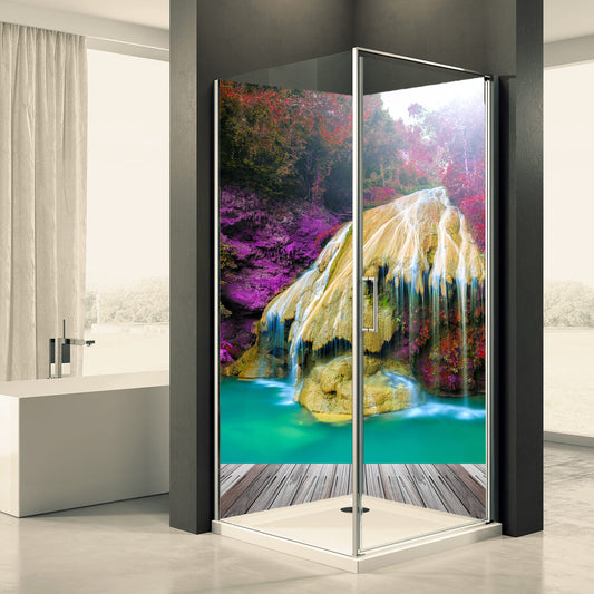 Shower back wall waterfall Thailand motif 0040