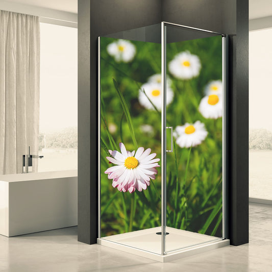 Shower back wall daisy motif 0055