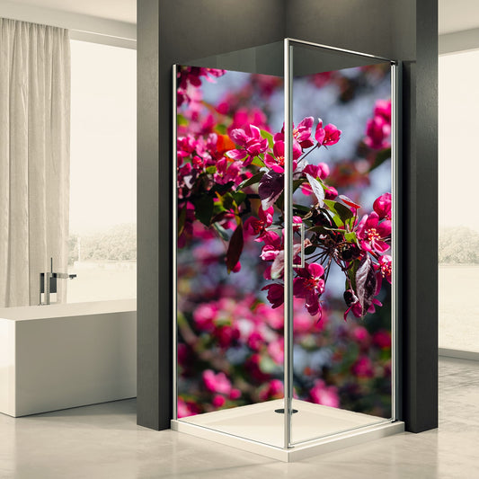 Shower back wall tree blossom motif 0071