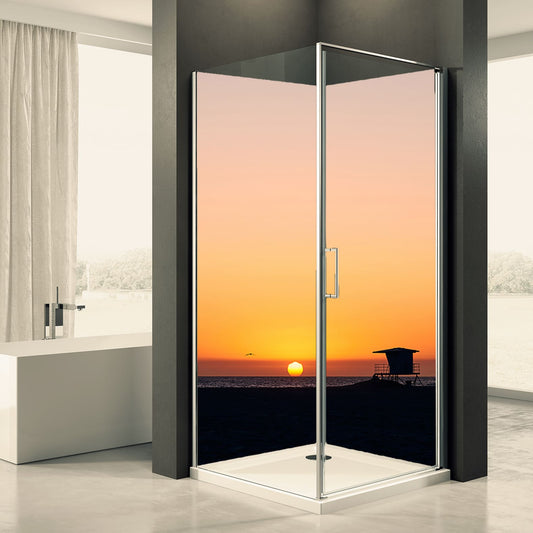 Shower back wall sunset motif 0097