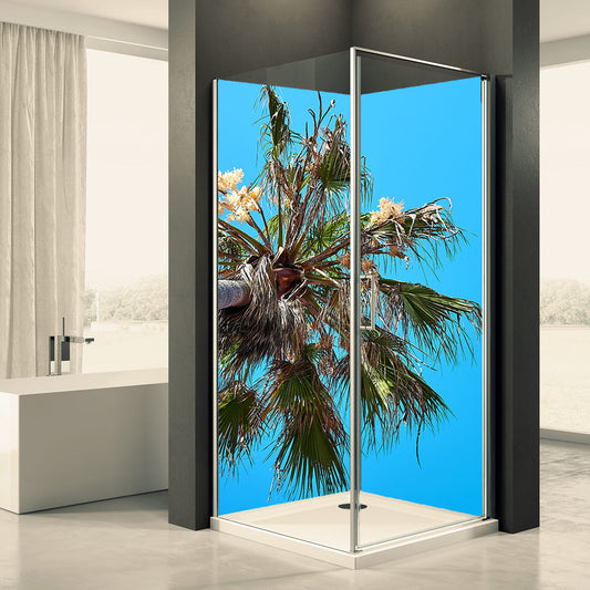 Shower back wall palm tree motif 0100