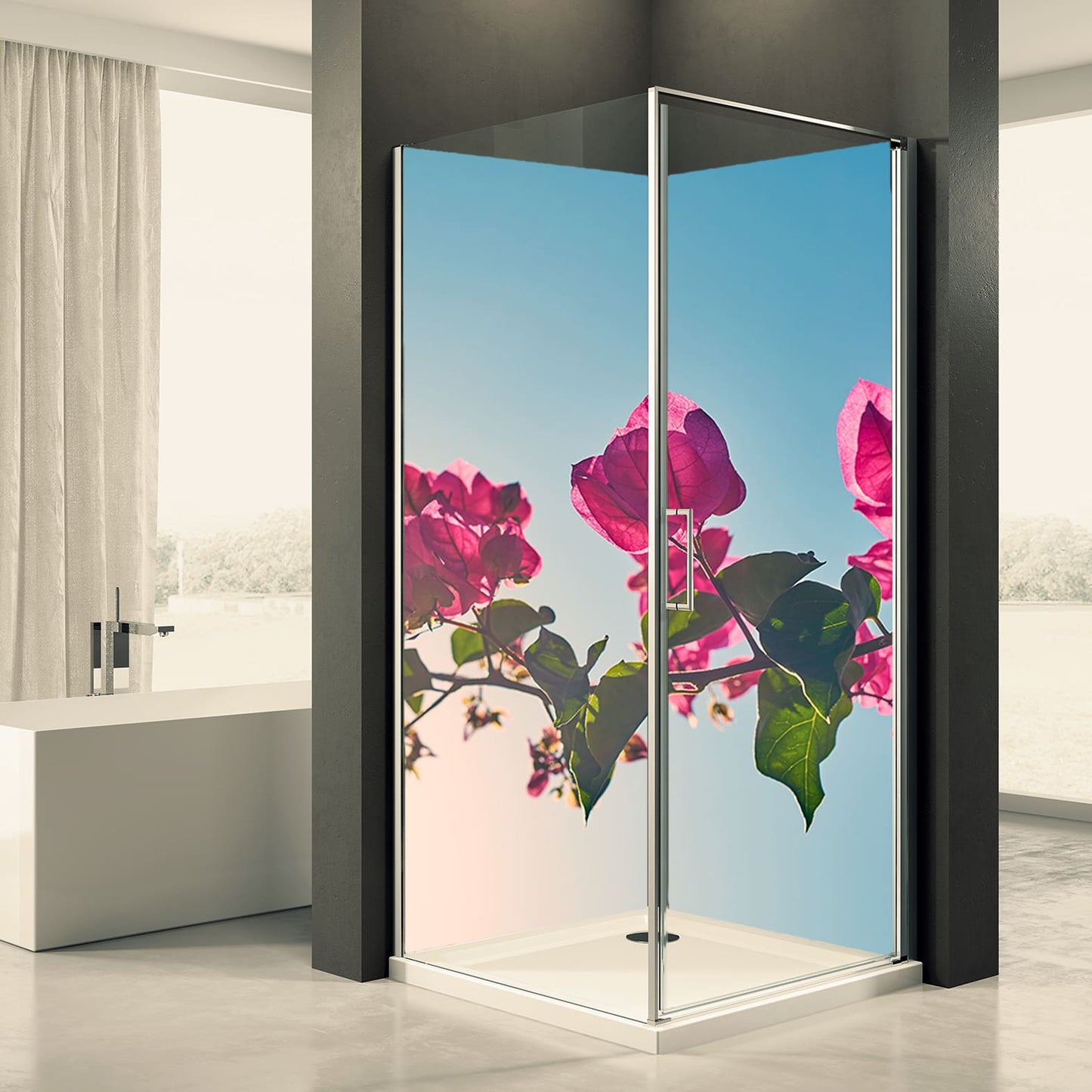 Shower back wall flower 3 motif 0102