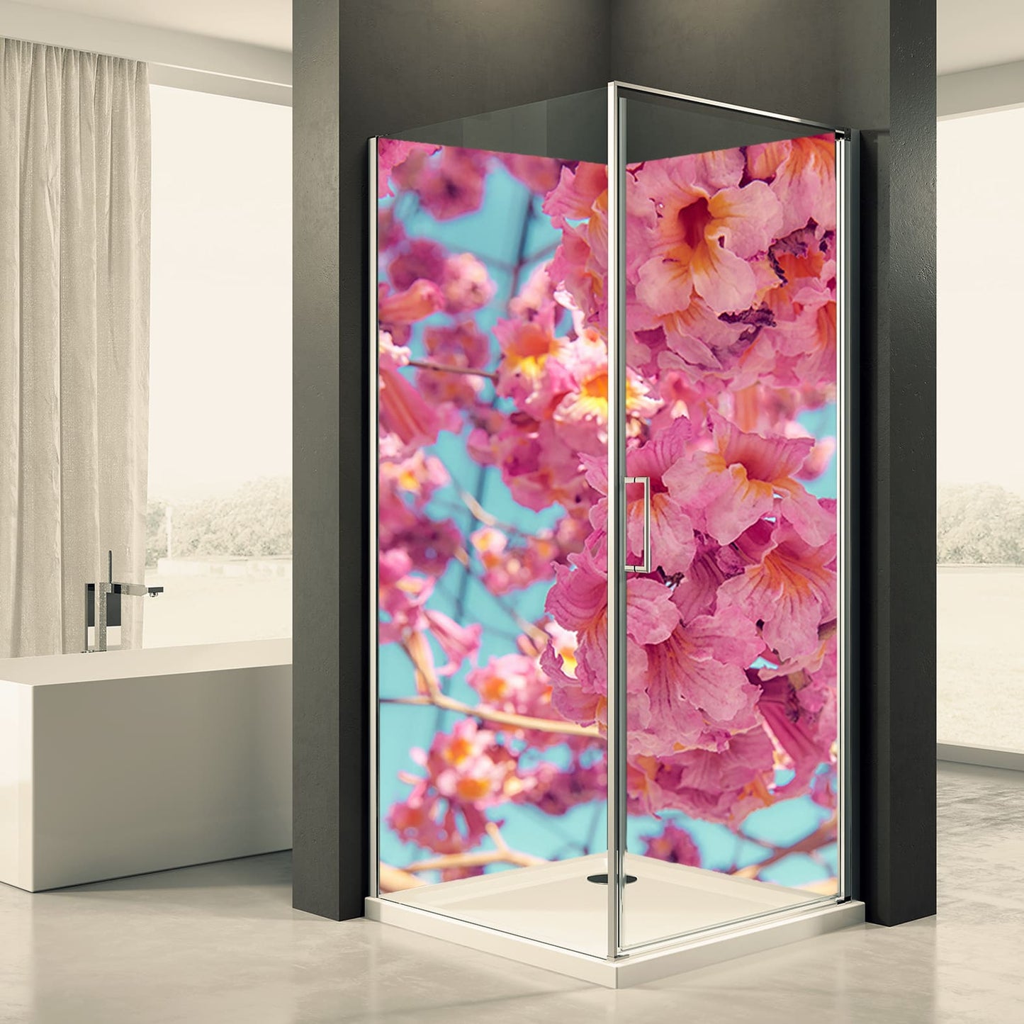 Shower back wall flower 4 motif 0103