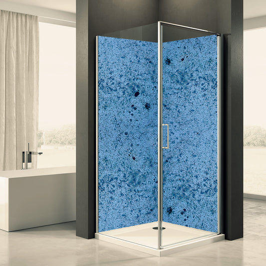 Shower back wall concrete blue motif 0107