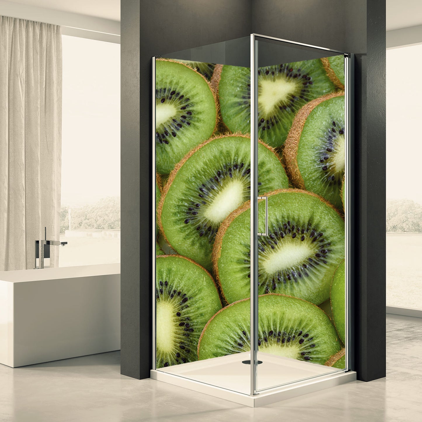 Shower back wall Kiwi motif 0114