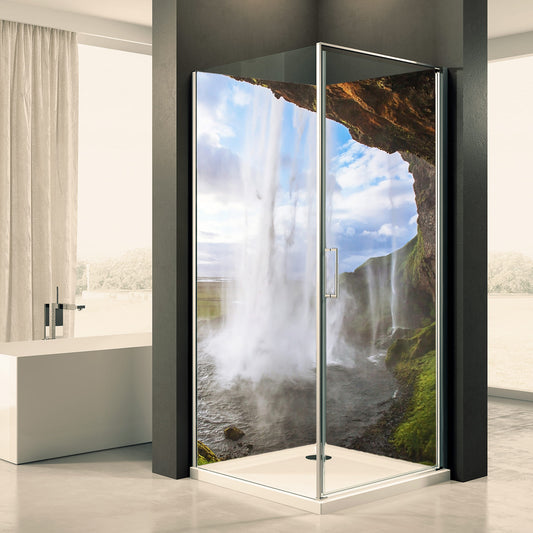 Shower back wall waterfall motif 0130