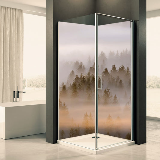 Shower back wall forest fog motif 0139