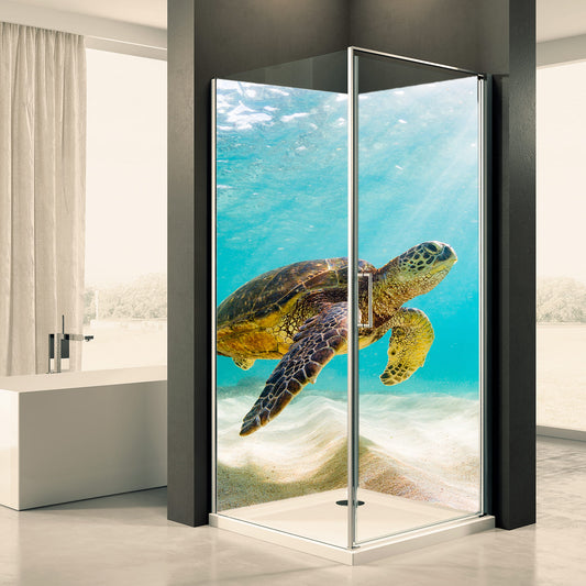 Shower back wall turtle sand water motif 0155