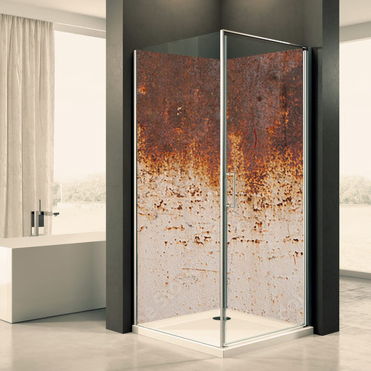 Shower back wall rust warm brown motif 0169