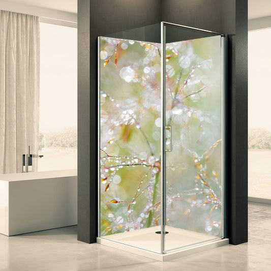 Shower back wall grass dew motif 0184