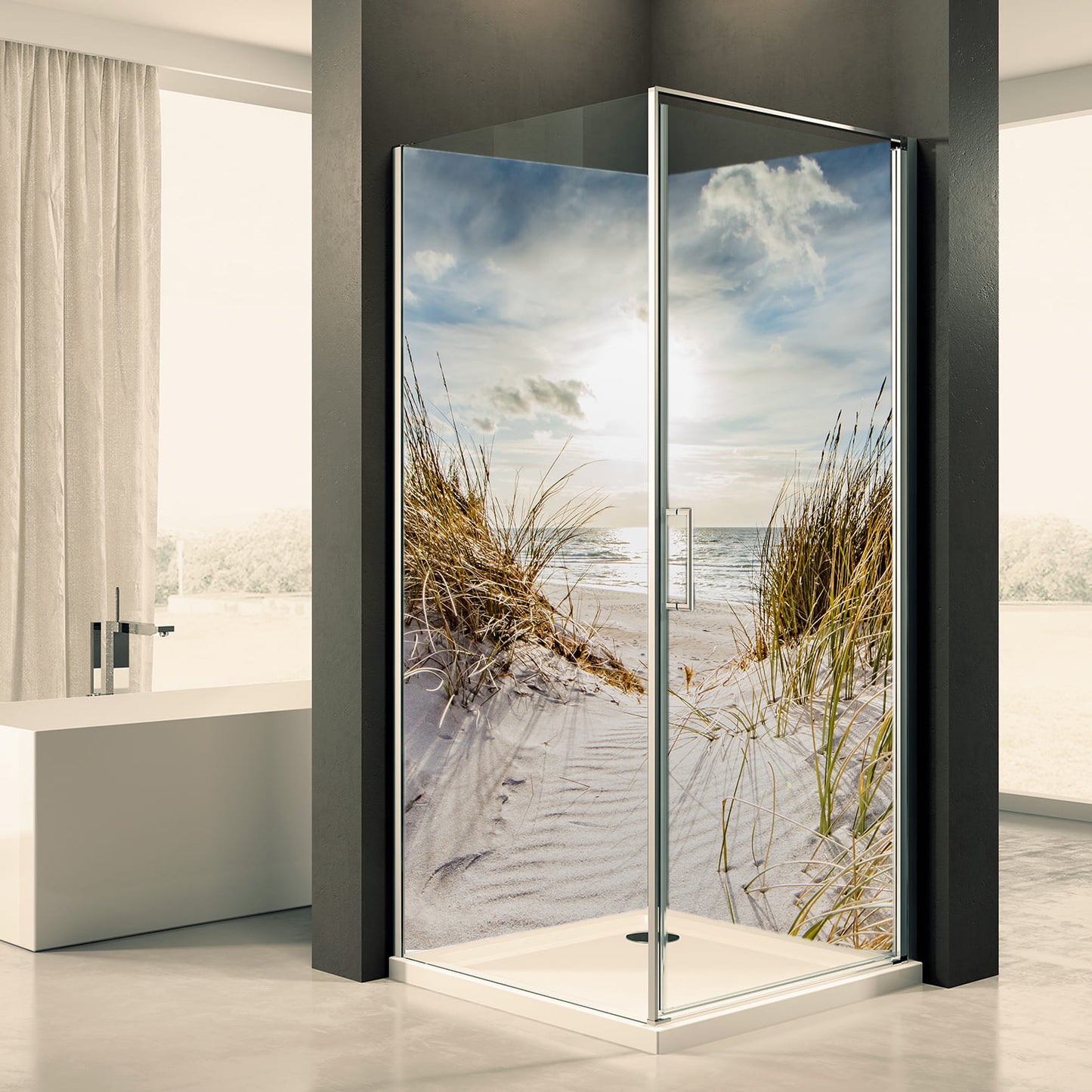 Shower back wall sand dunes motif 0194