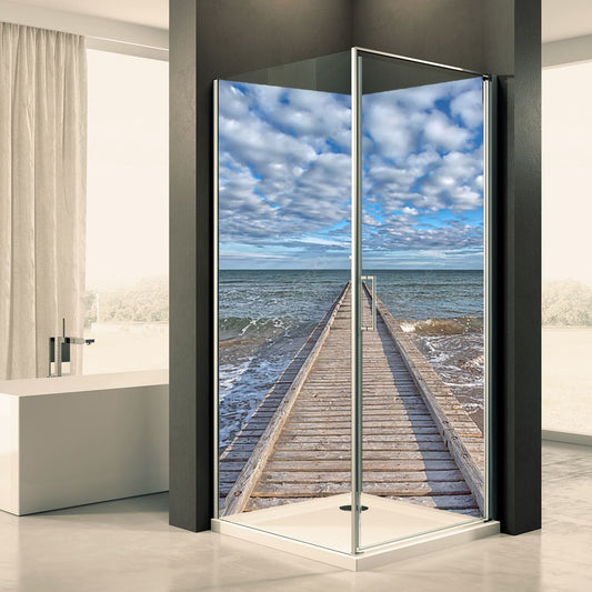 Shower back wall jetty sea 2 motif 0204