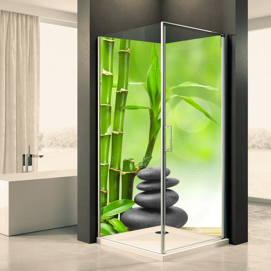 Shower back wall bamboo stones 1 motif 0226