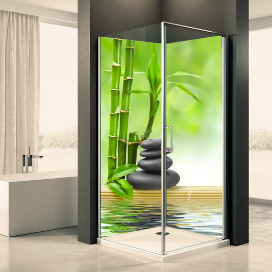 Shower back wall bamboo stones 2 motif 0227