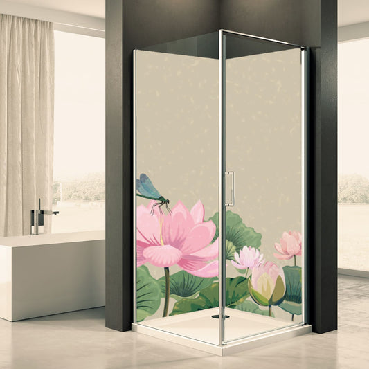 Shower back wall Zen Lotus 5 motif 0234