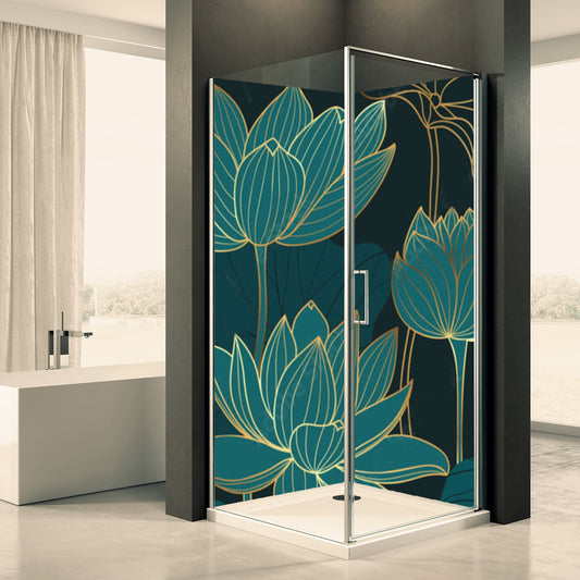 Shower back wall Zen Lotus 7 motif 0236