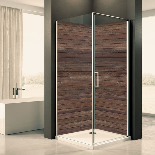 Shower back wall wood brown motif 0252