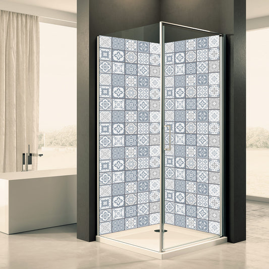 Shower back wall mosaic tiles light motif 0256