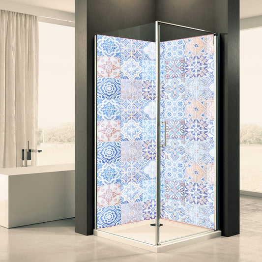 Shower back wall retro tiles 2 motif 0260