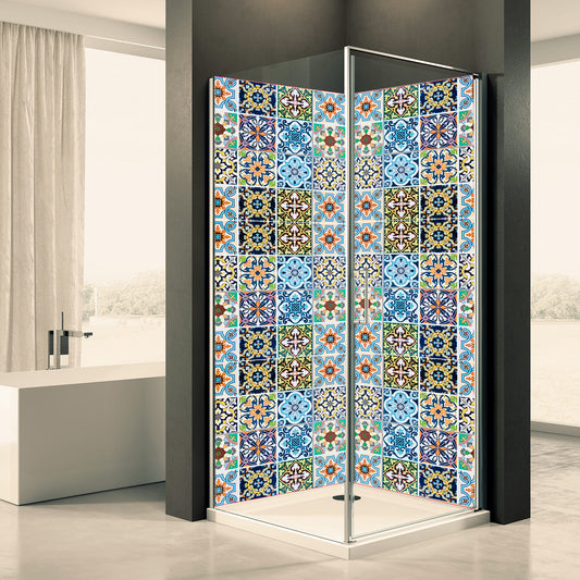 Shower back wall retro tiles 5 motif 0263