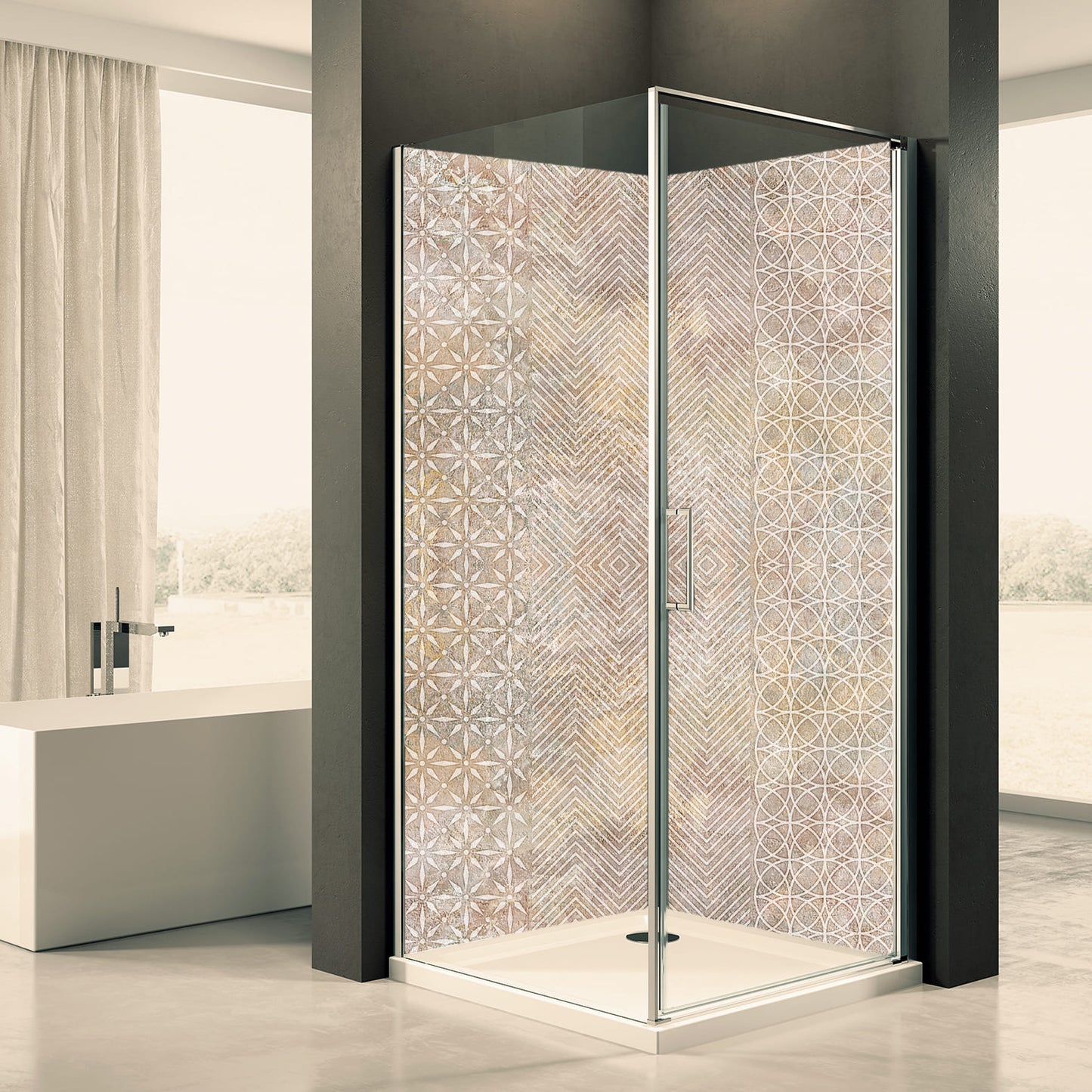 Shower back wall natural stone pattern 2 motif 0275