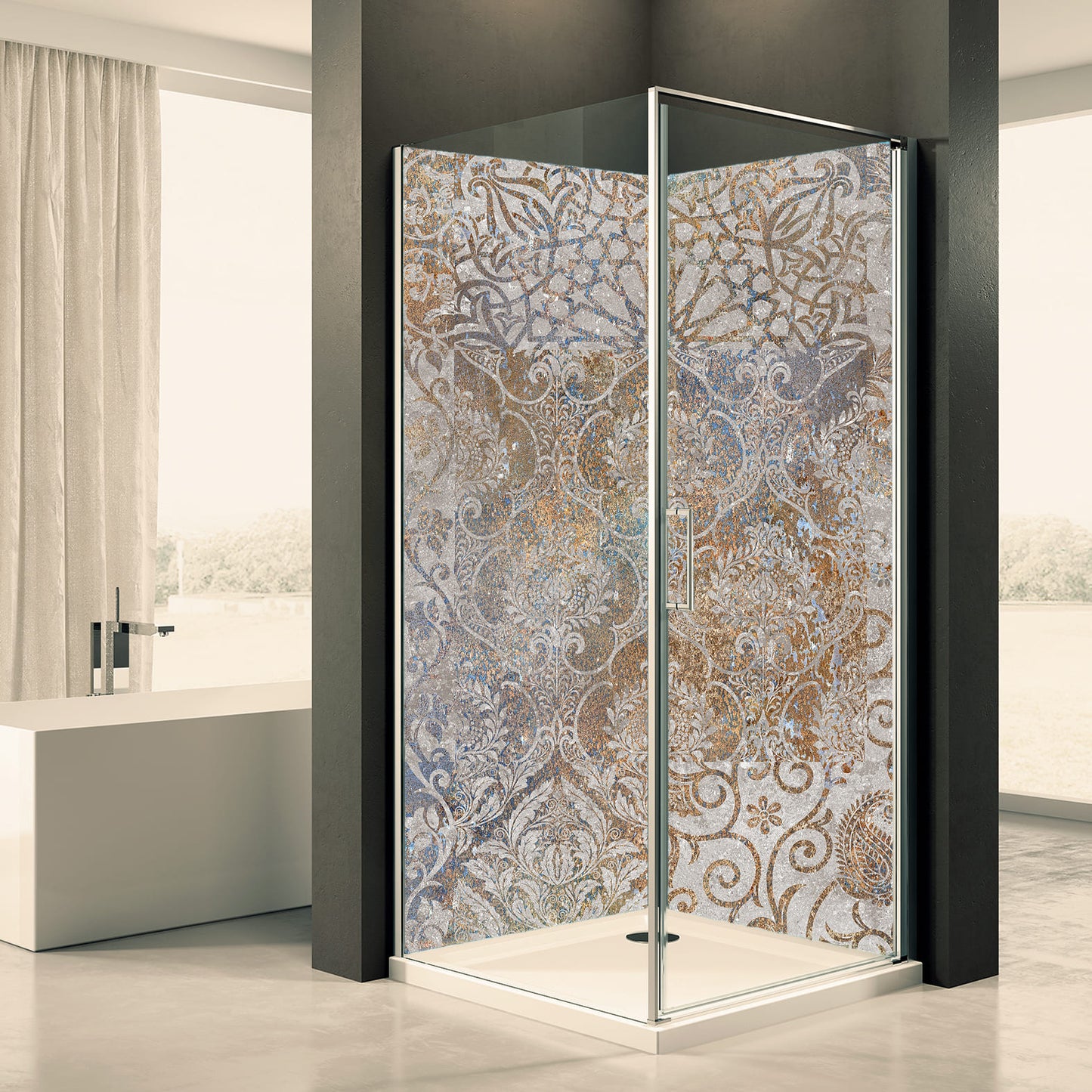 Shower back wall natural stone pattern 4 motif 0277