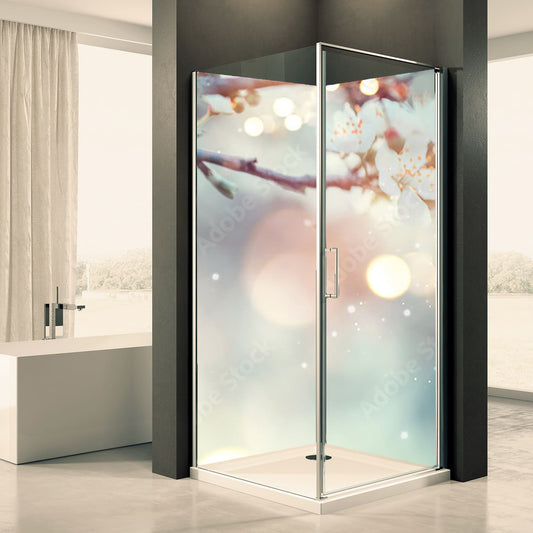 Shower back wall pastel spring motif 0294