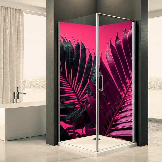 Shower back wall palm leaves motif 0319