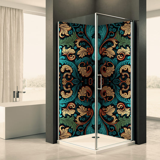 Shower back wall tendrils motif 0326