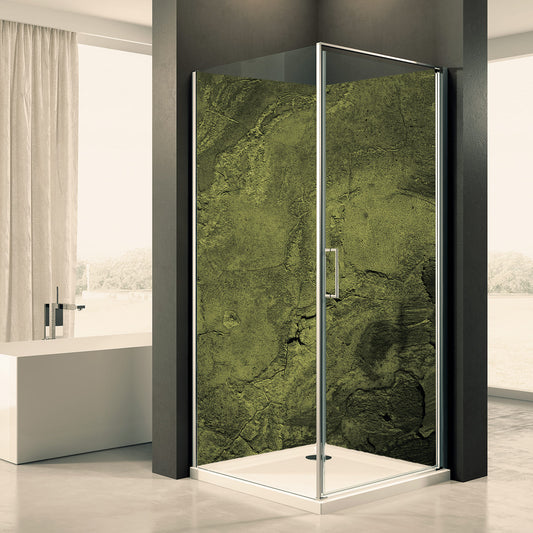 Shower back wall moss green motif 0335