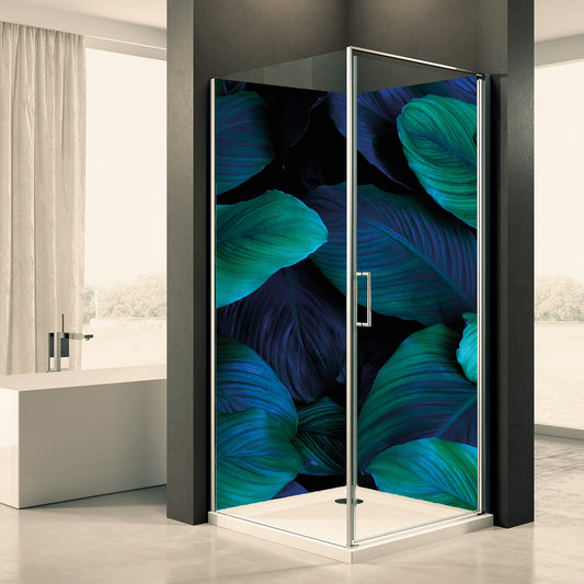 Shower back wall blue green 2 motif 0346