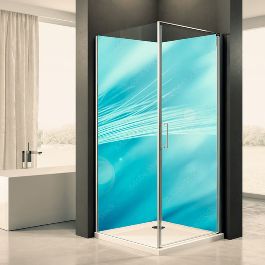 Shower back wall blue green 4 motif 0348