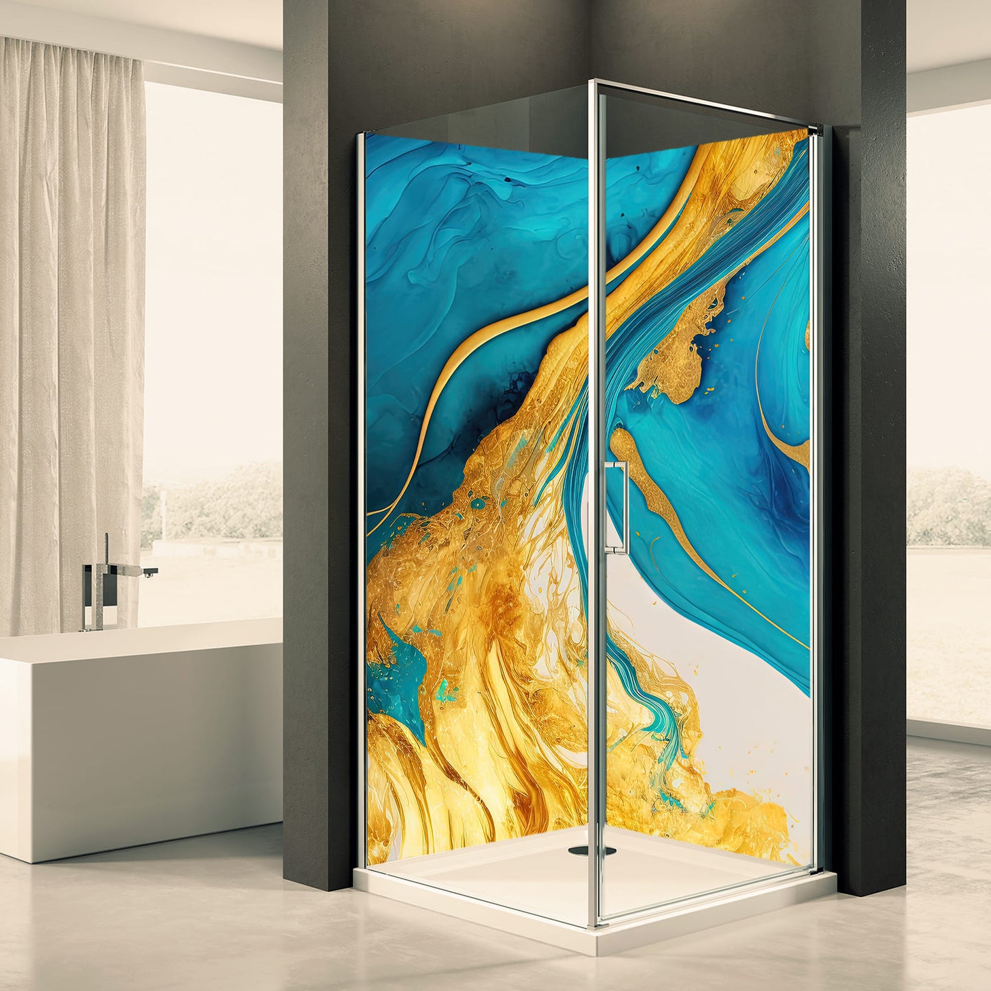 Shower back wall abstract 3 motif 0368