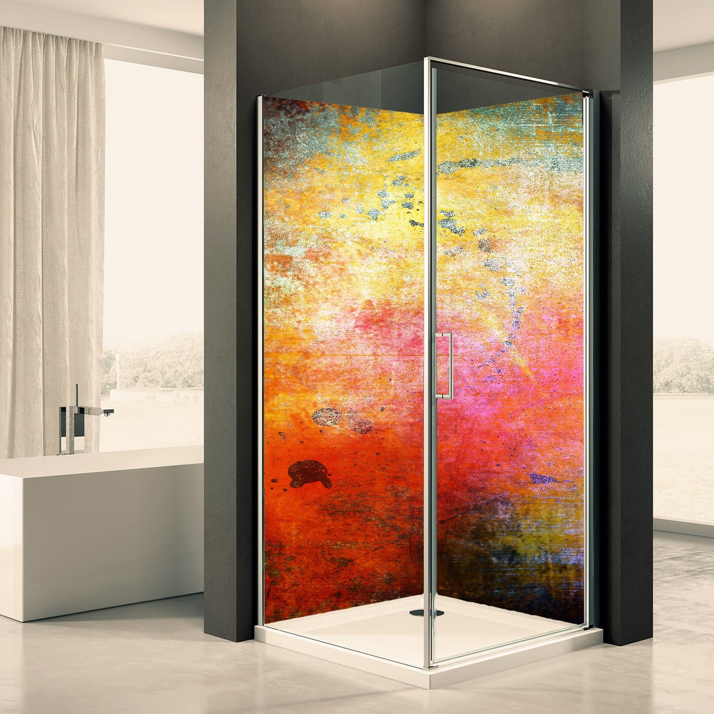 Shower back wall abstract 7 motif 0372