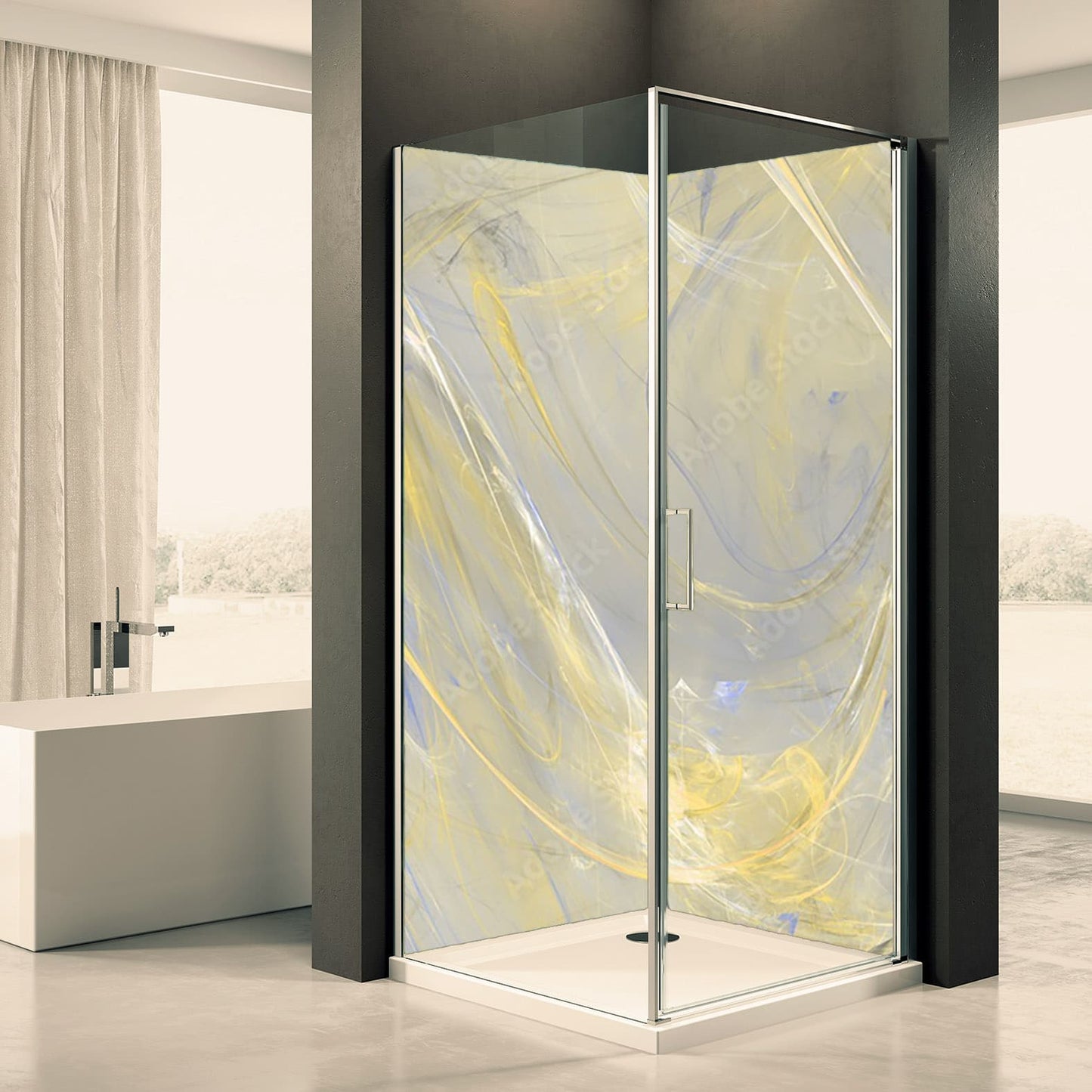 Shower back wall abstract 9 motif 0374