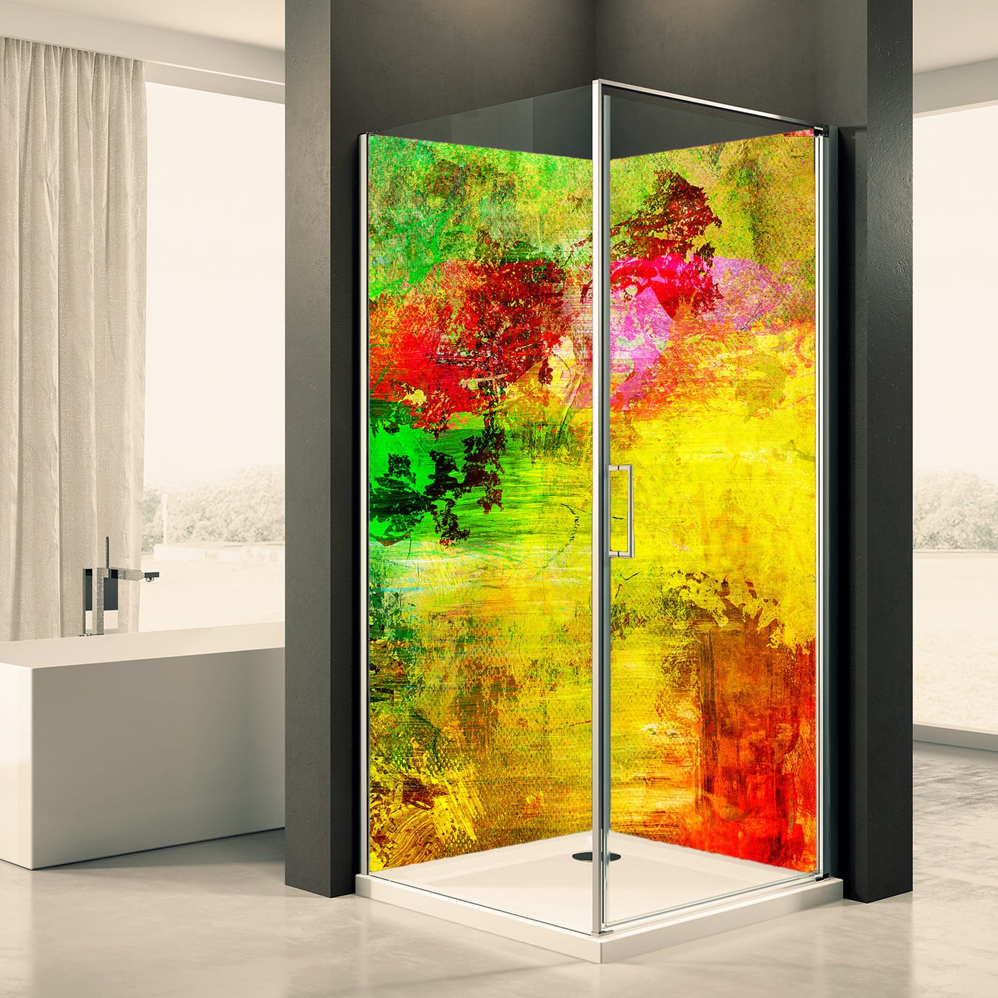 Shower back wall abstract 11 motif 0376